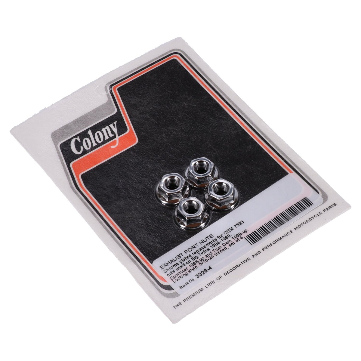 Colony 5/16-24 Exhaust port nut locking - Chrome