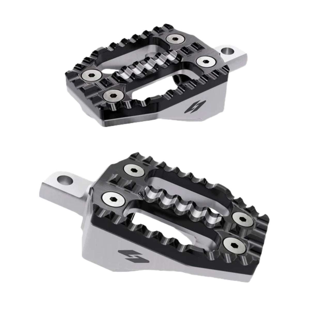 Kraus EXO foot peg set - Black alu top / Machined alu base