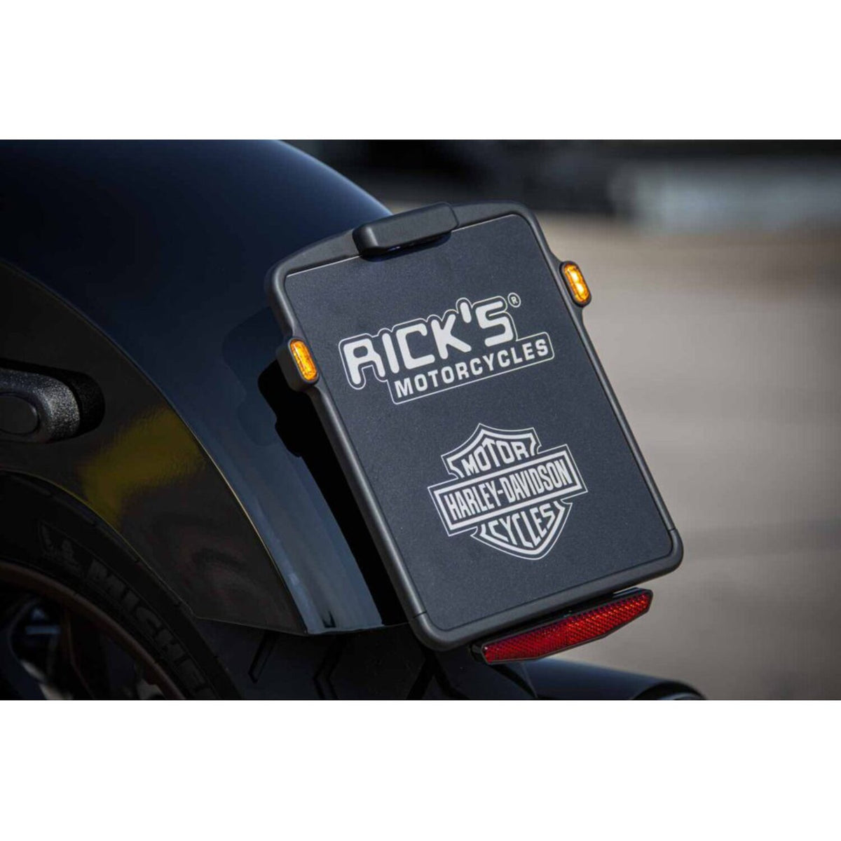 Rick's Motorcycles Slide In License Plate 18x20cm blk matte