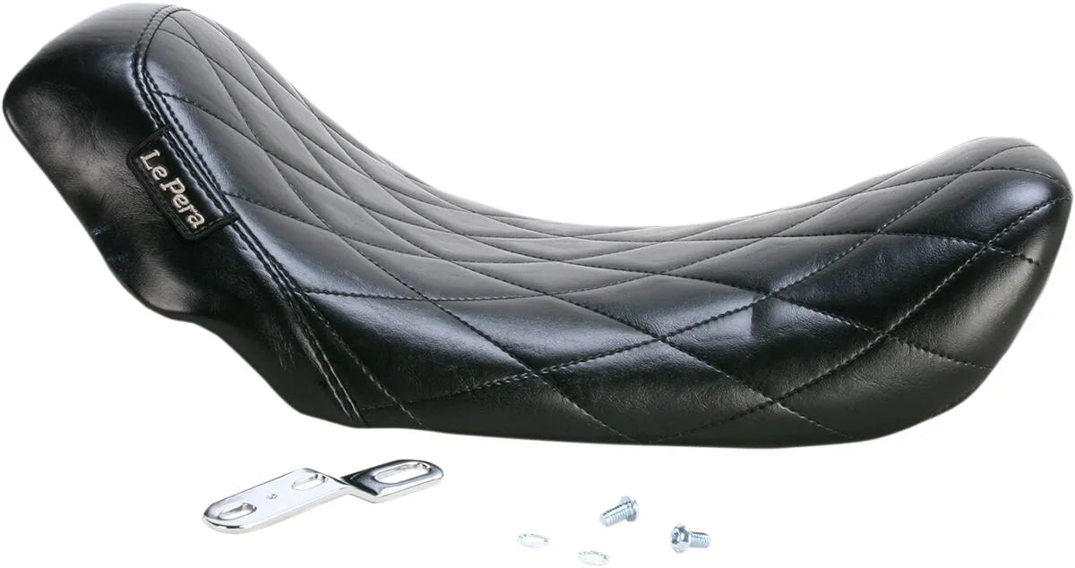 Le Pera Bare Bones Solo Seat - Black Diamond - For Harley Davidson