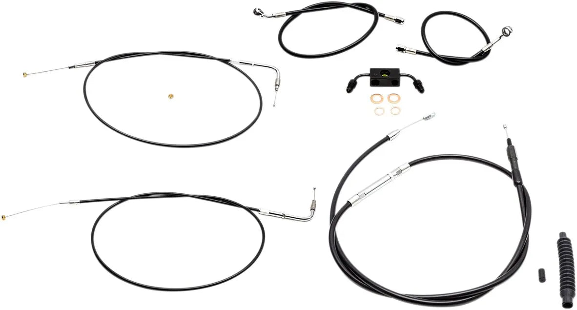 LA CHOPPERS Black Vinyl Cable/Brake Line Kit for Ape Hangers