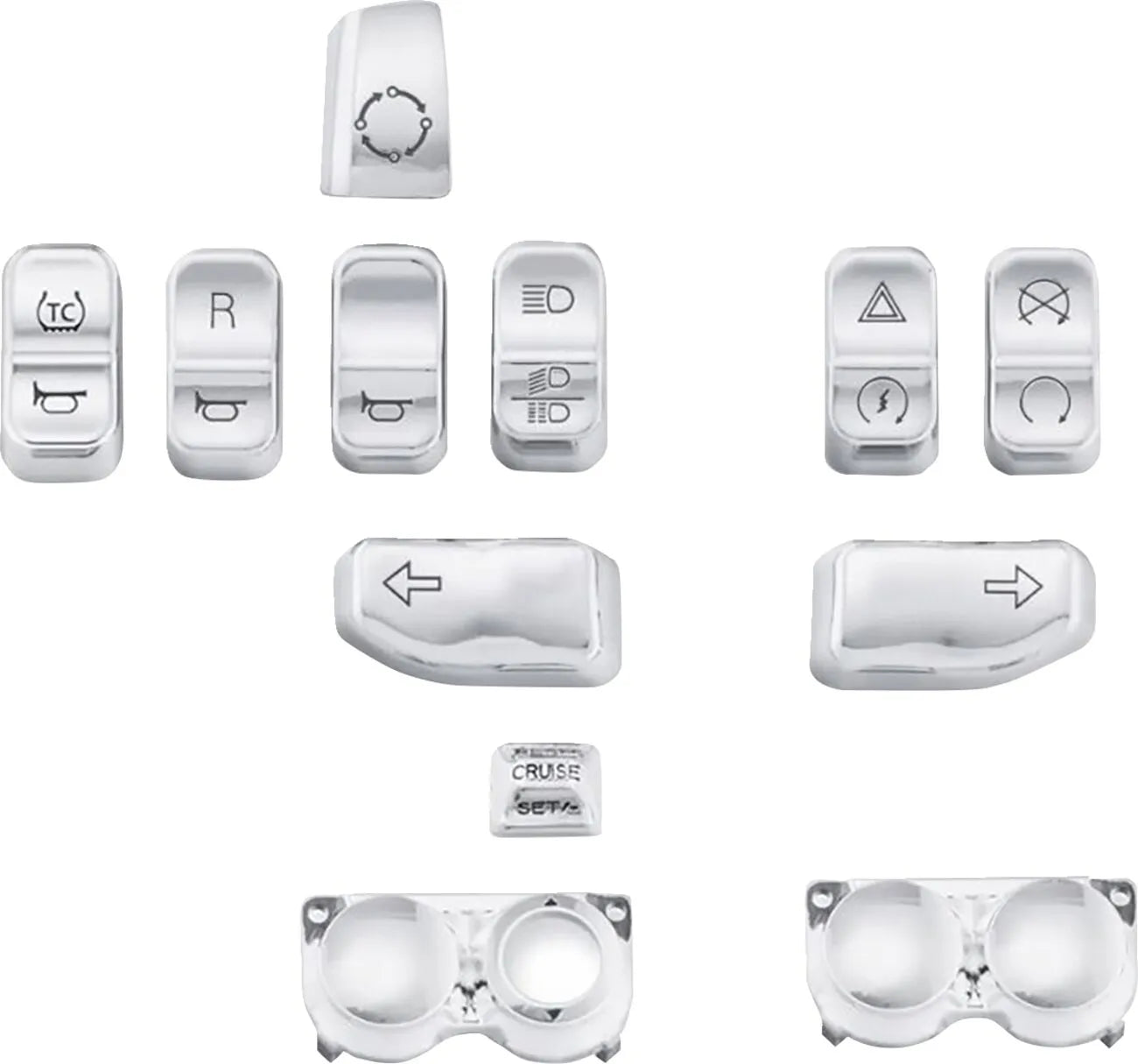 Drag Specialties Chrome Switch Cap Kit Handlebar