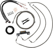 La Choppers Complete Stainless Braided Cable/Brake Line Kit for