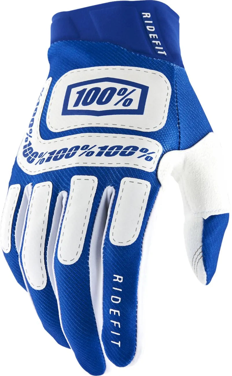 100% Ridefit Glove - Blue/White