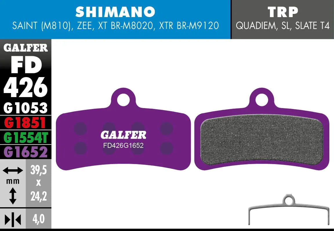 Galfer G1652 E-Bike Brake Pads for Shimano & TRP Systems