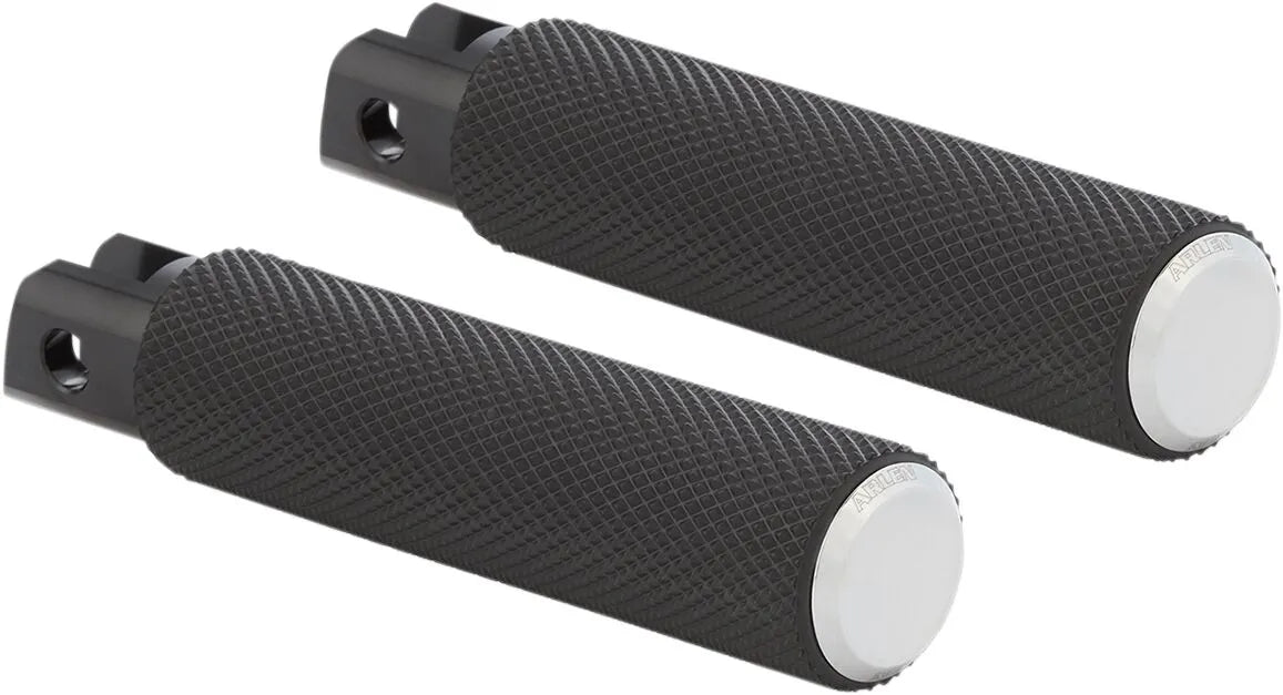 Arlen Ness Knurled Foot Pegs - Black/chrome