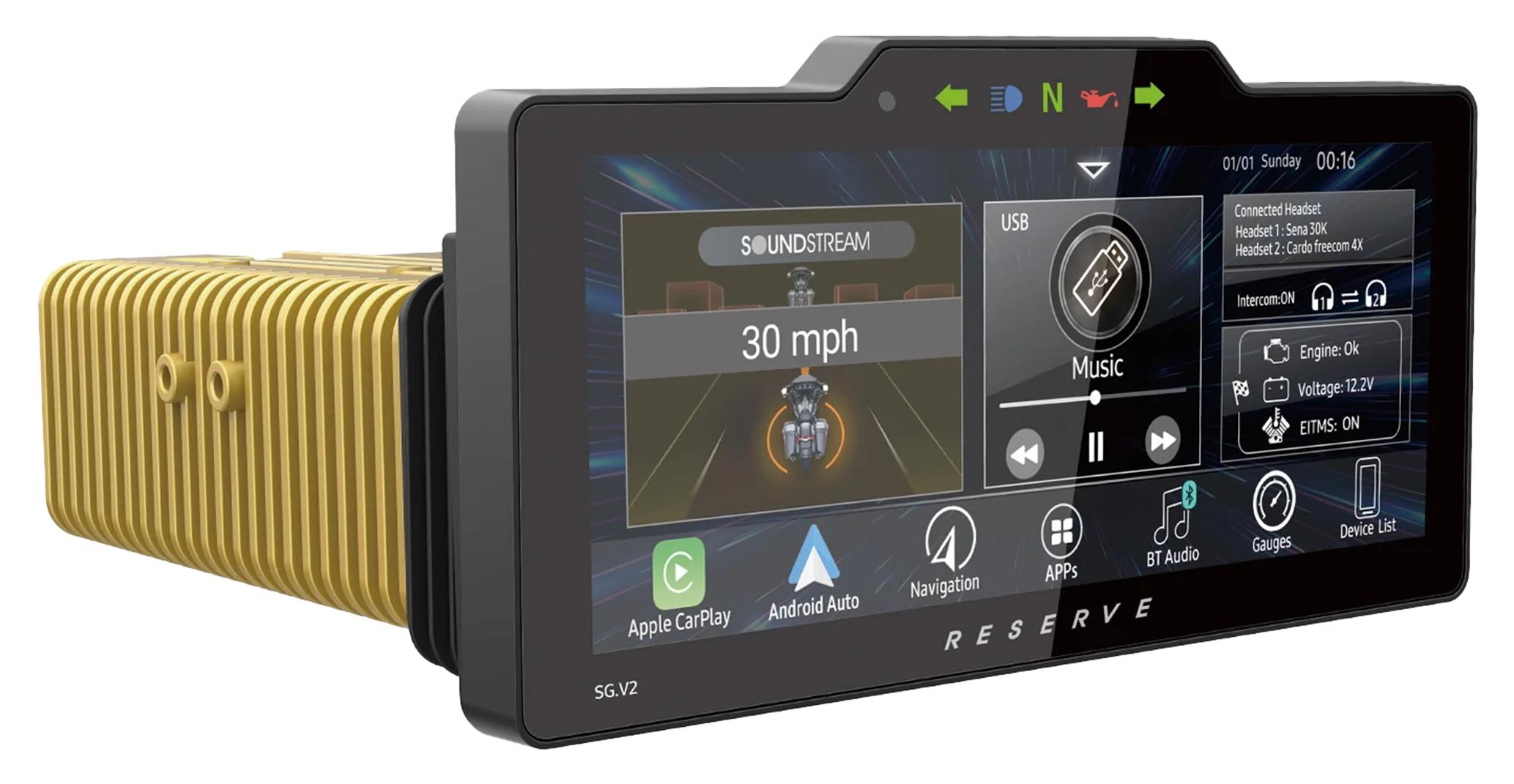 Soundstream V2 Radio with Apple Car Play & Android Auto 1998-2013 – Helmets
