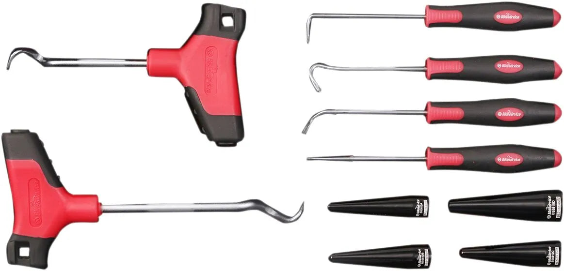 Bikeservice O-Ring Seal Installer Pick Hook Tool Kit Black Red