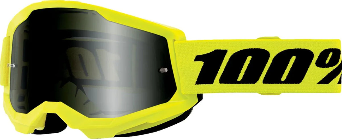 100% Strata 2 Sand Goggle Neon Yellow Smoke