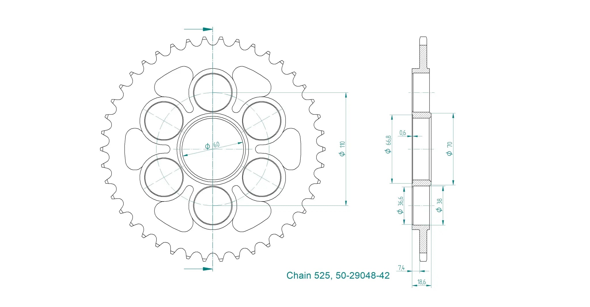 Esjot 525 Steel Rear Sprocket - High-quality