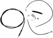 La Choppers Black Vinyl Braided Cable & Brake Line Kit for