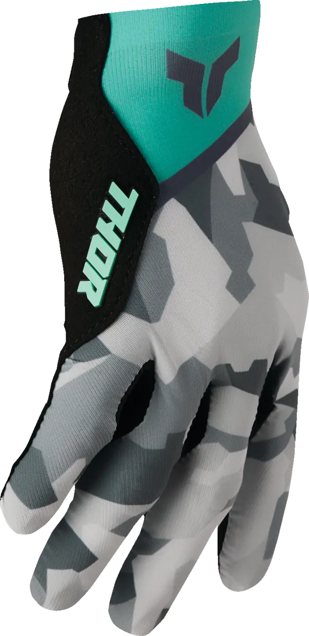 Thor Women's Sportmode Shadow Gloves - Black/Gray/Teal/White