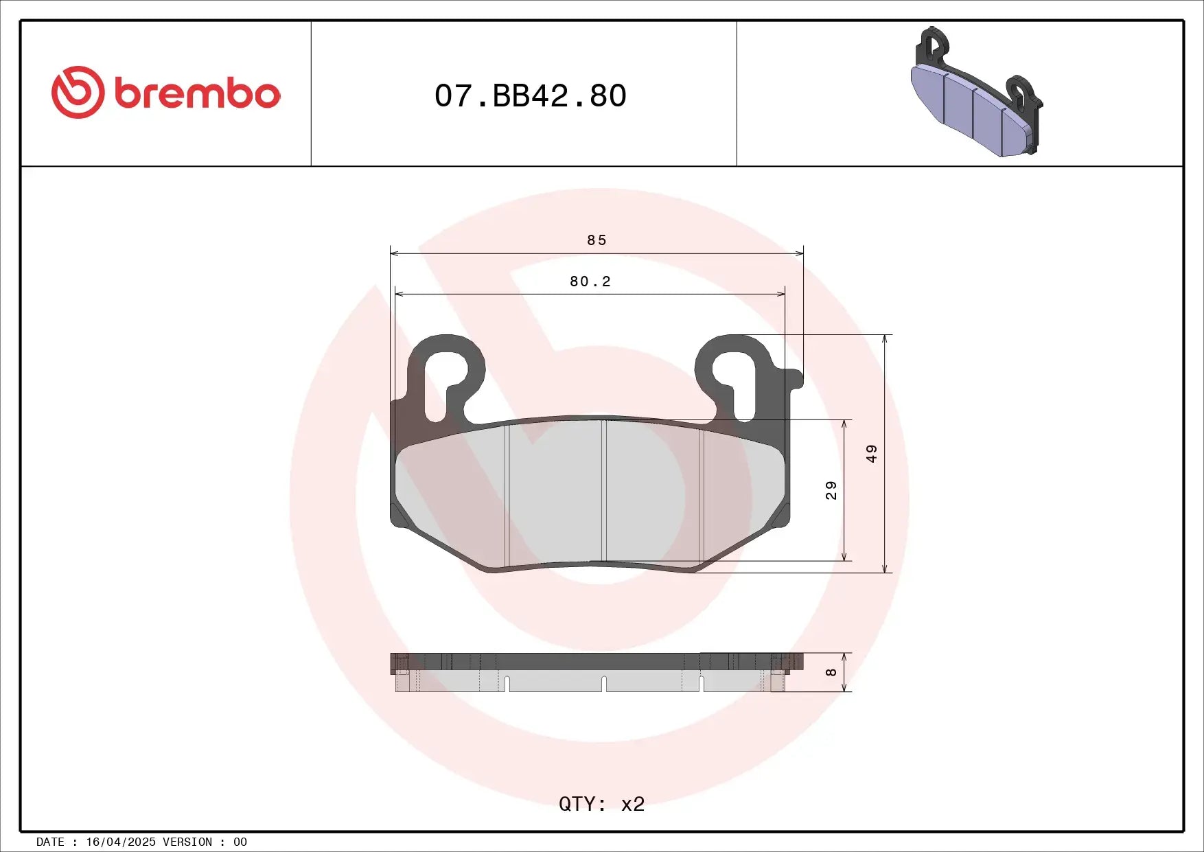 Brembo Genuine Sinter Prime Line Brake Pads