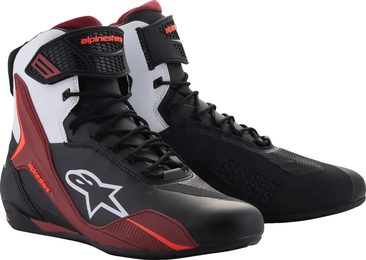Alpinestars Faster-4 Shoes Black White Dark Red
