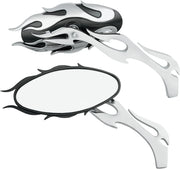 Drag Specialties Flame Oval Mirrors - Chrome