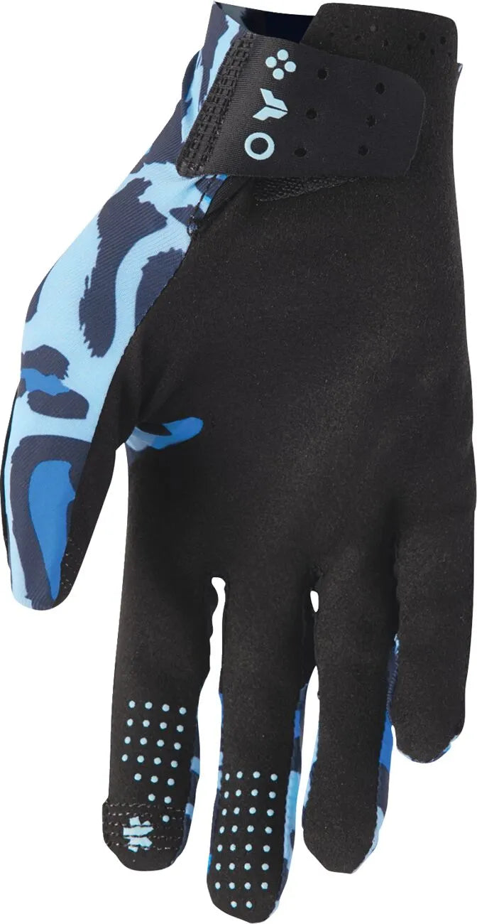 Thor Sportmode Cheetah Gloves - Black/Blue/Midnight