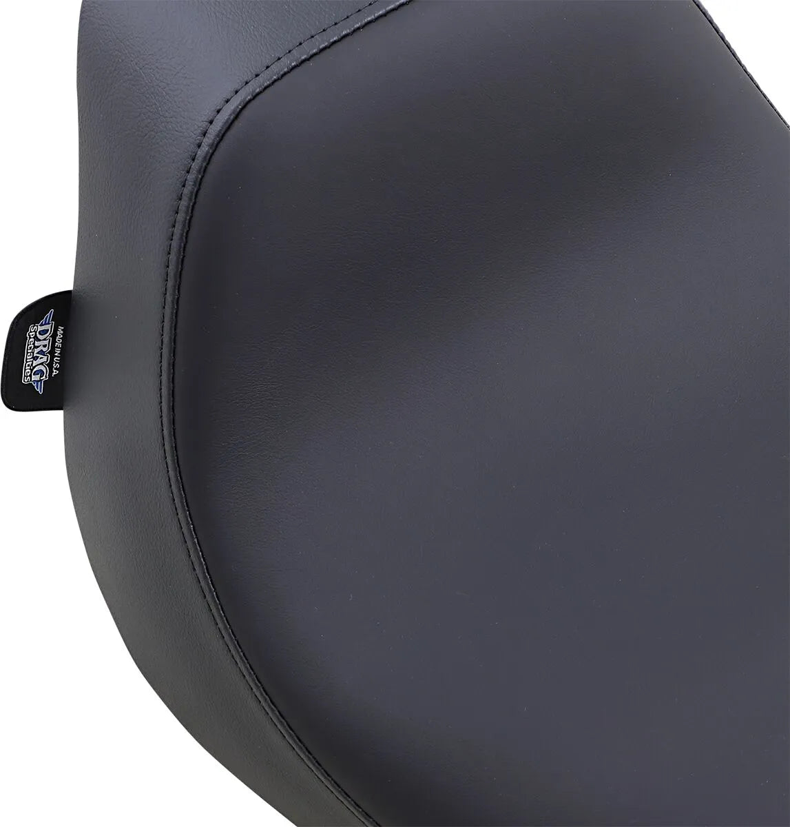 Drag Specialties Solo Seat - Black Leather Vinyl - For Harley Davidson