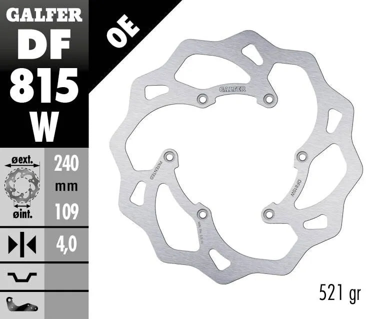 Galfer Wave Brake Rotor For Motorcycles - Rear