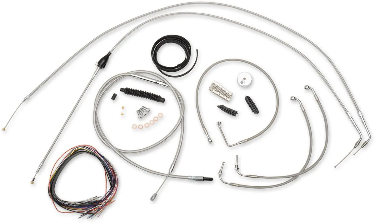 LA CHOPPERS Complete Stainless Braided Handlebar Cable Kit