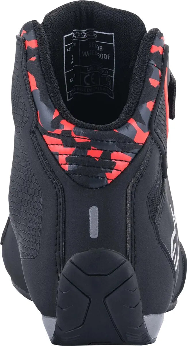 Alpinestars Sektor Waterproof Shoes Black Gray Red