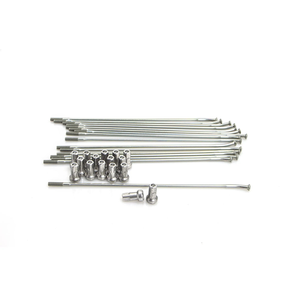 Kite 19" Front Silver Spoke Nipple Kit 16-Piece