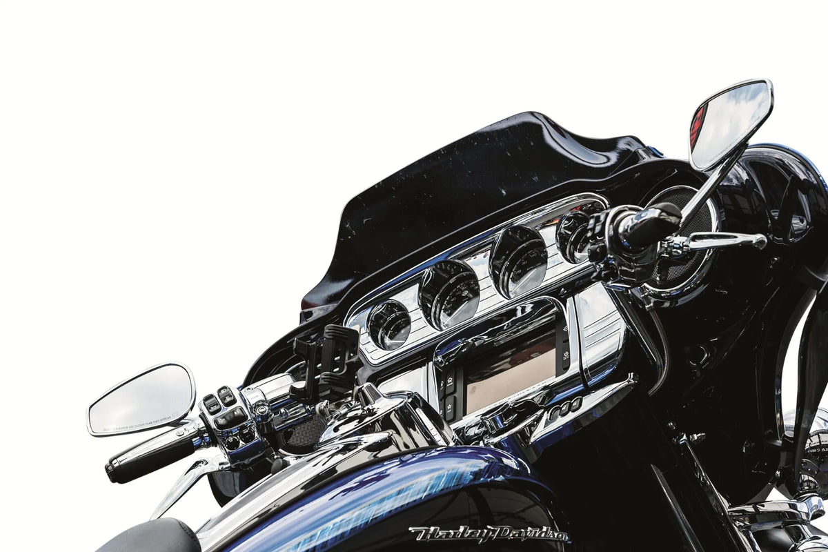 Kuryakyn Deluxe Tri-Line Stereo Trim - Chrome - KUR7240