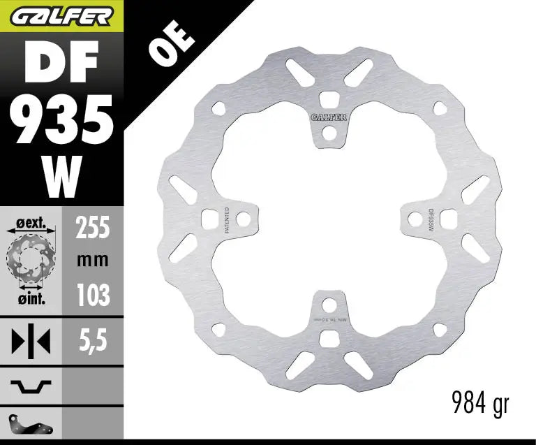 Galfer Fixed Wave Bremsscheibe Für Motorräder - Hinten