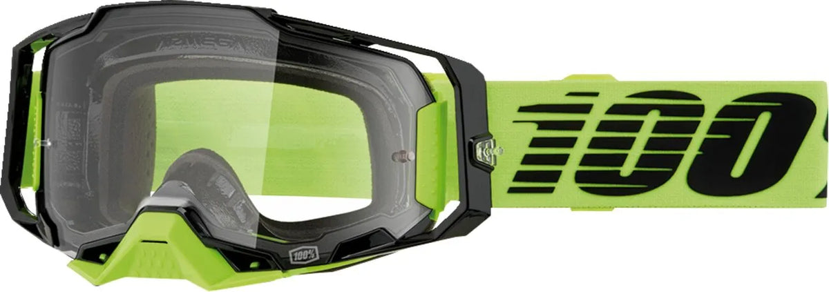 100% Armega Goggle Neon Yellow Clear