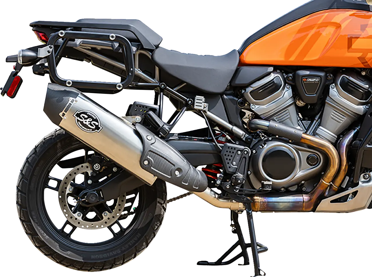 S&S Cycle Slip-On Schalldämpfer mit Carbonfaser-Endkappe