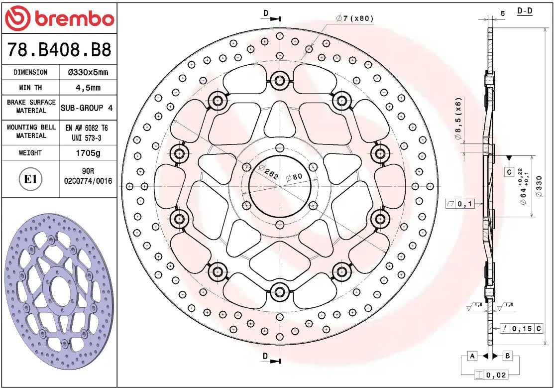 Brembo Serie Oro Floating Brake Rotor