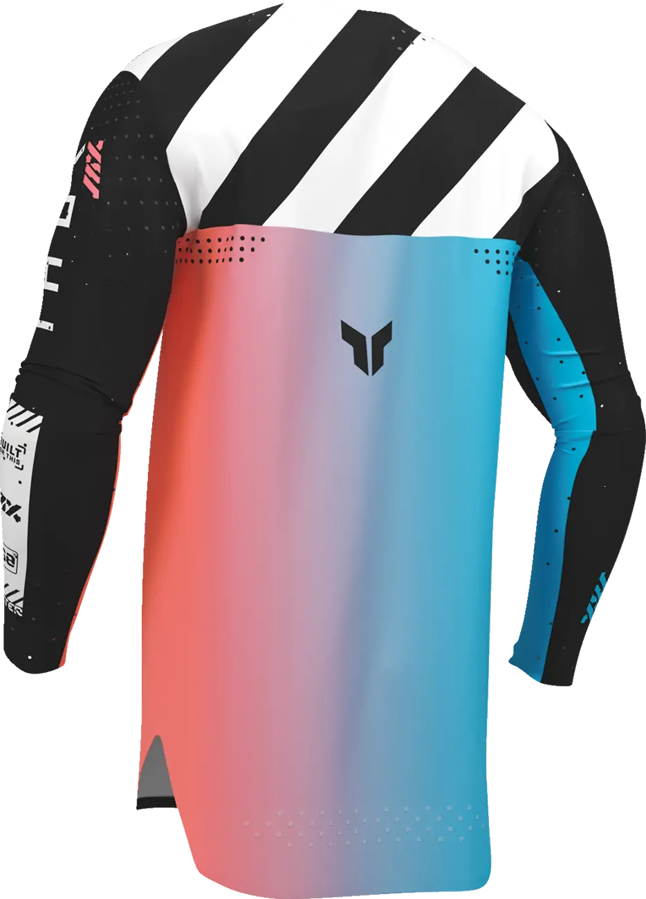 Thor Sportmode Synth Jersey - Black/White/Turquoise/Coral