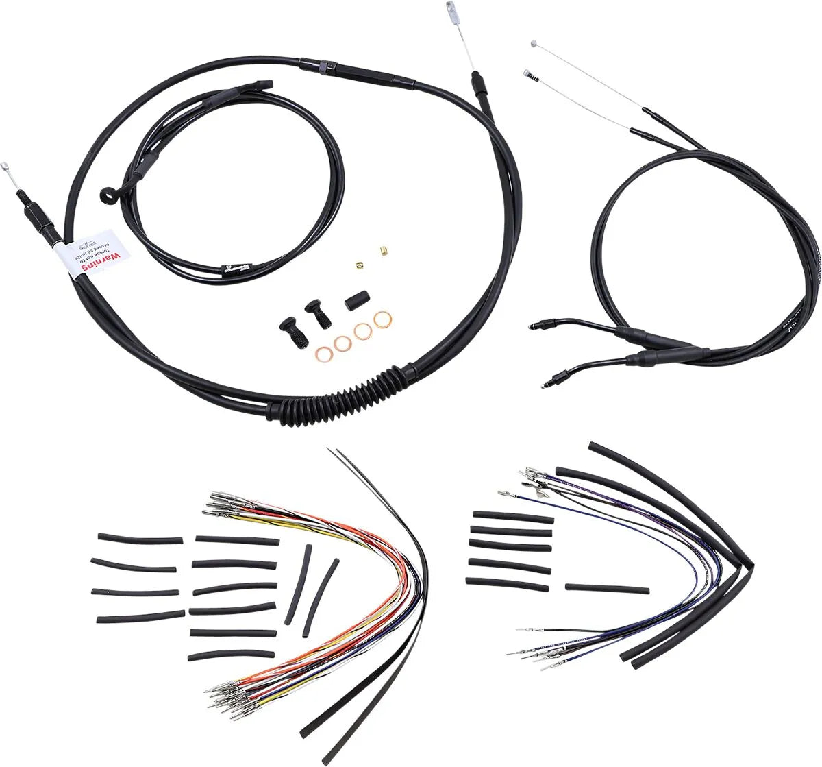 BURLY BRAND Black Vinyl Cable/Line Kit for 14" Ape Hangers