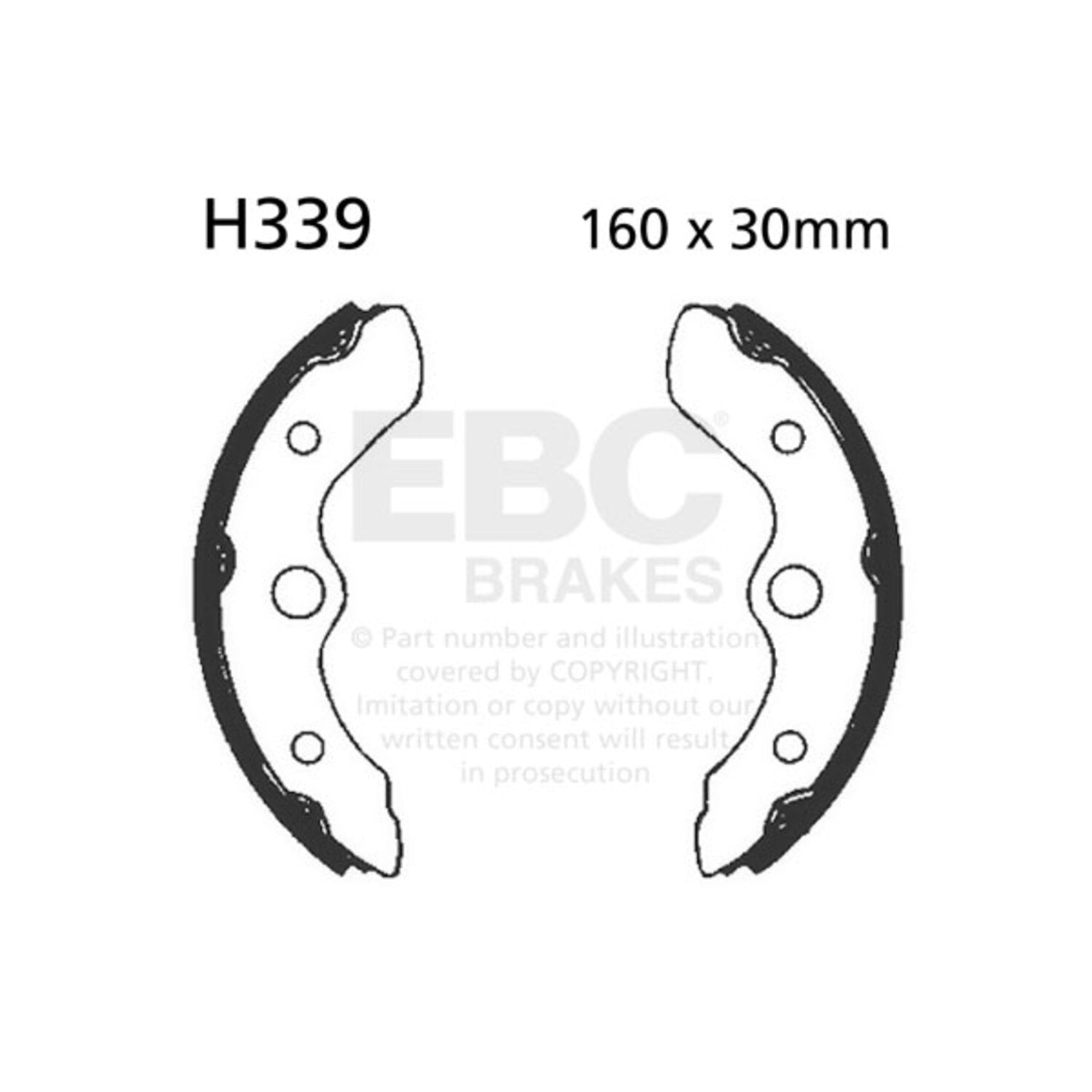 EBC plain brake shoes