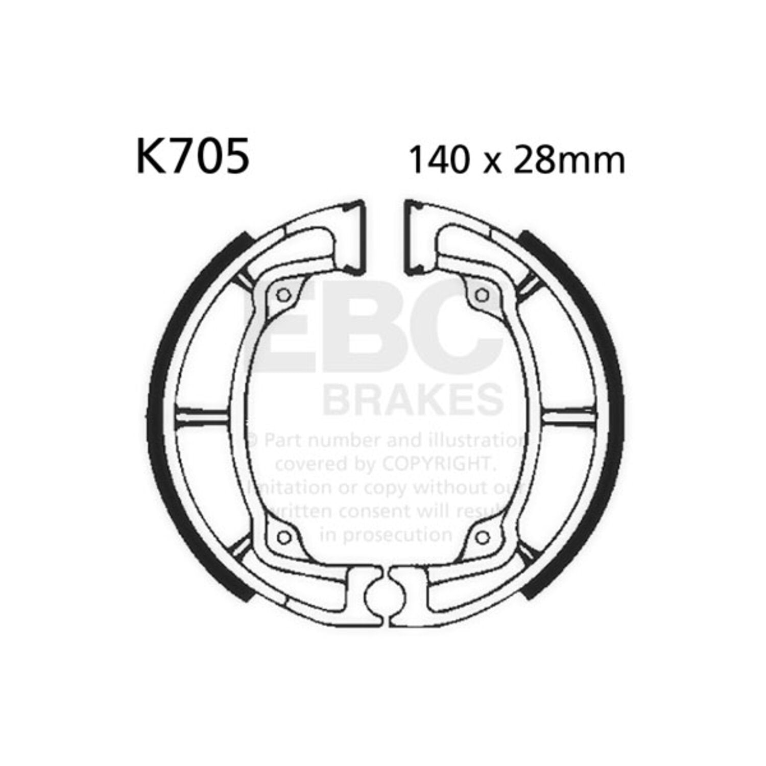 EBC plain brake shoes