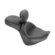 Mustang 1-piece 2-up wide touring vintage seat plain black