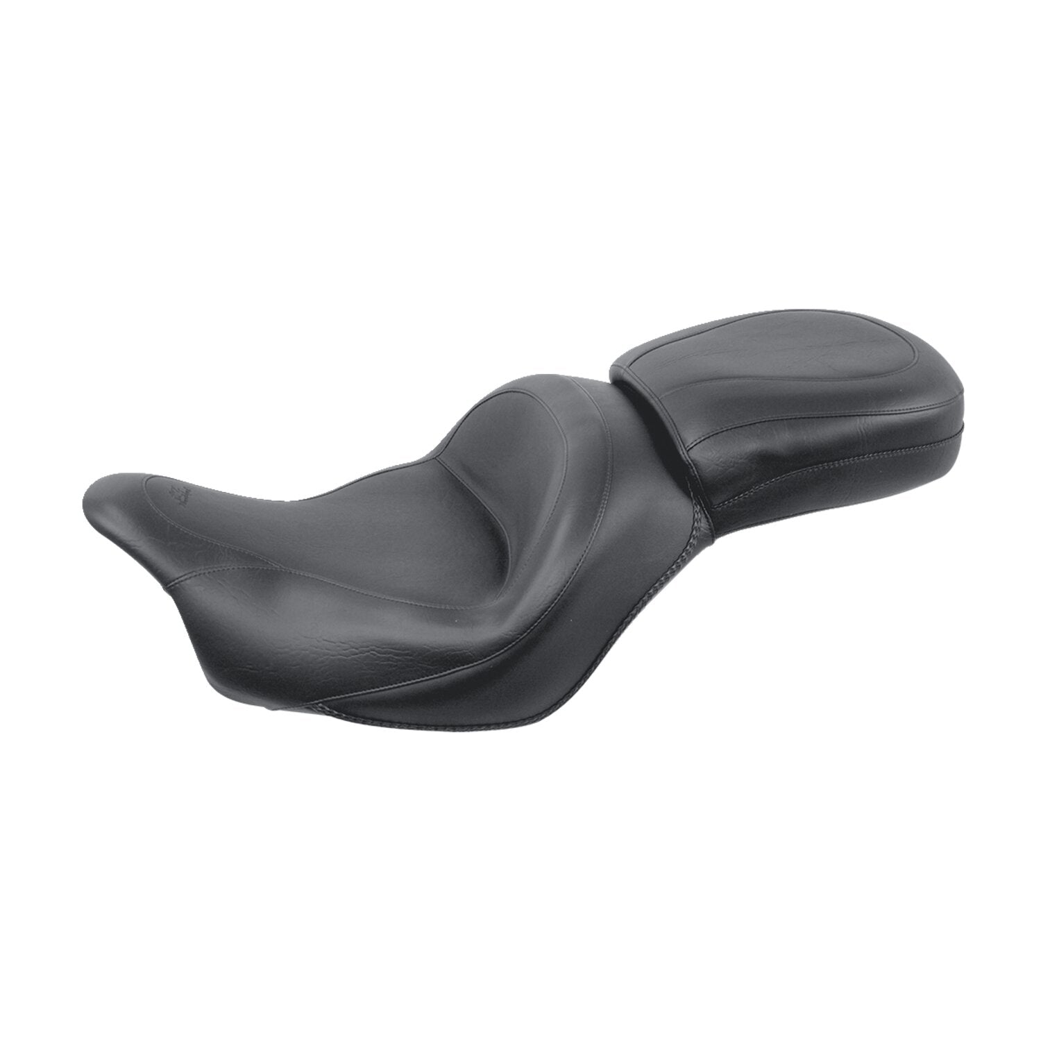 Mustang 1 piece 2-up wide touring vintage seat plain black
