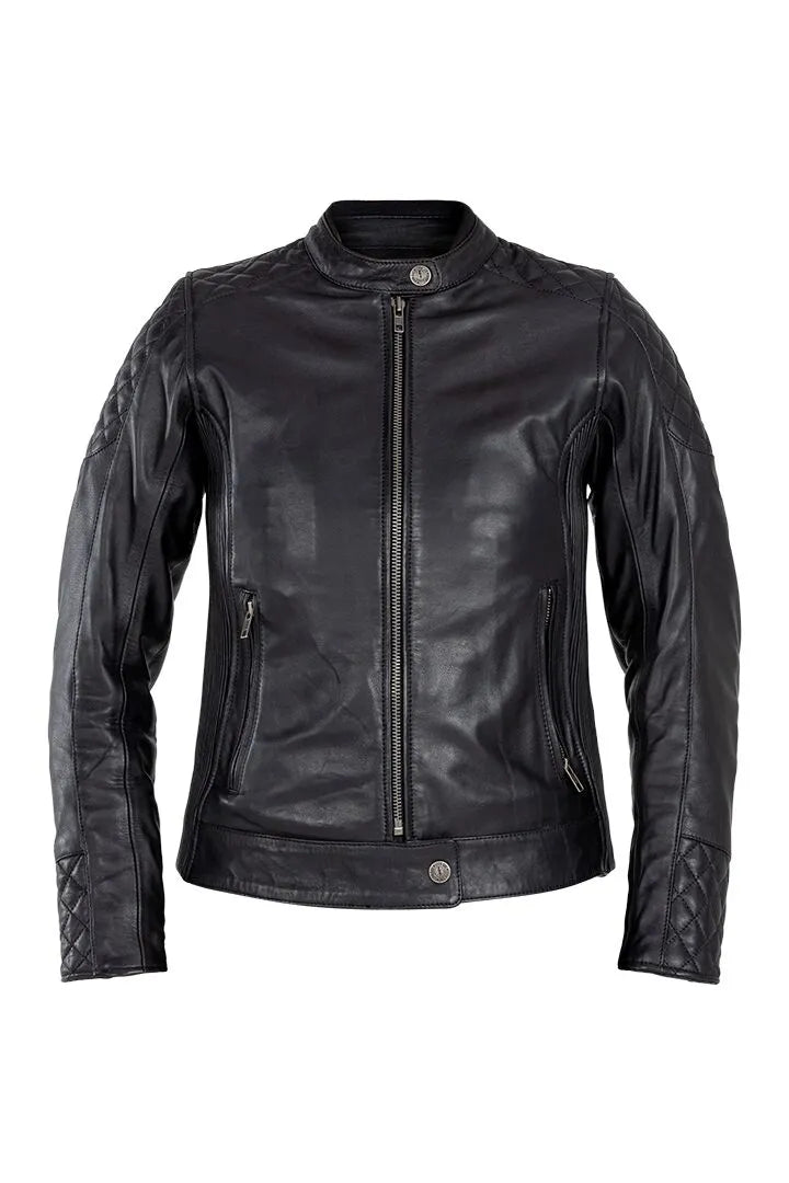 John Doe Women's Adina Leather Motorcycle Jacket - Black