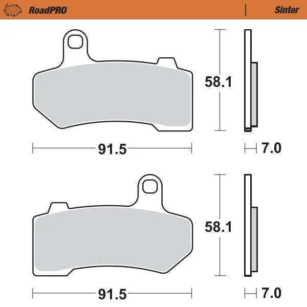 Moto-master Roadpro Sinter Bremsbelag Hinten Sintermetall - Hinten