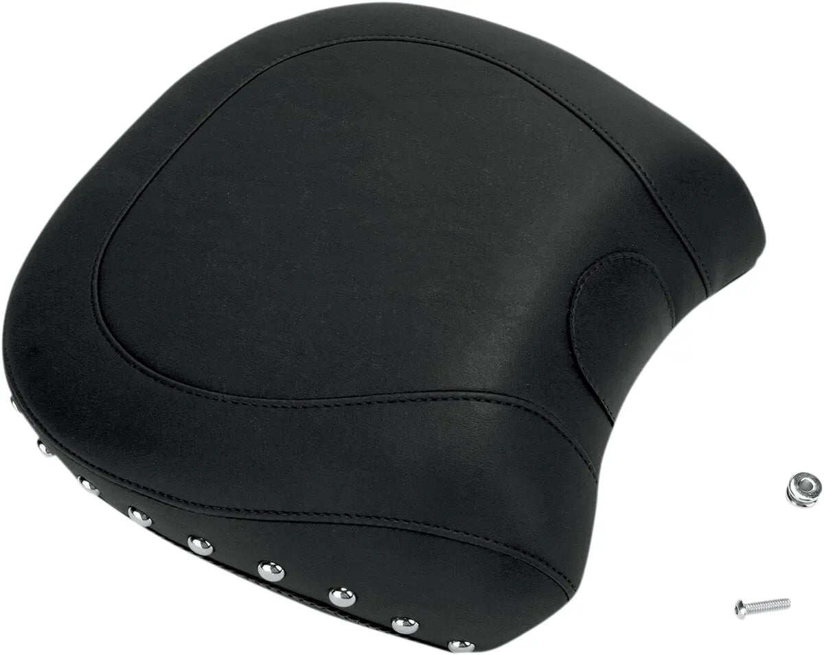 Mustang Wide Rear Seat - Black Vinyl - For Harley Davidson