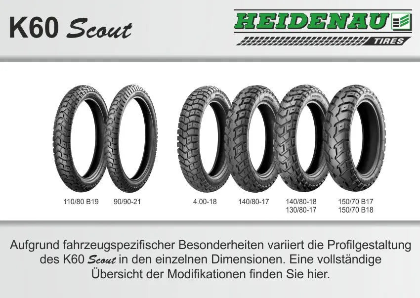 Heidenau K60 Scout Tire 120/70b19 Front Dual Sport