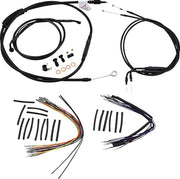 BURLY BRAND Ape Hanger Black Vinyl Handlebar Cable Kit