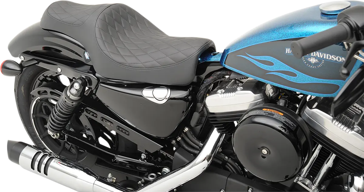 Drag Specialties Caballero 2-up Vinyl Seat - For Harley Davidson