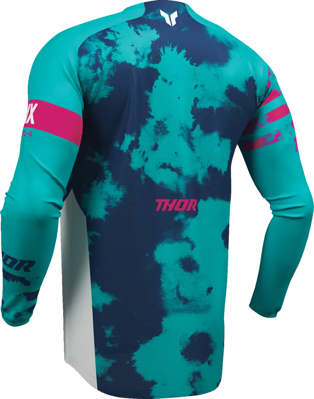 Thor Launchmode Bleach Motocross Jersey - Blue/Pink/White/Aqua