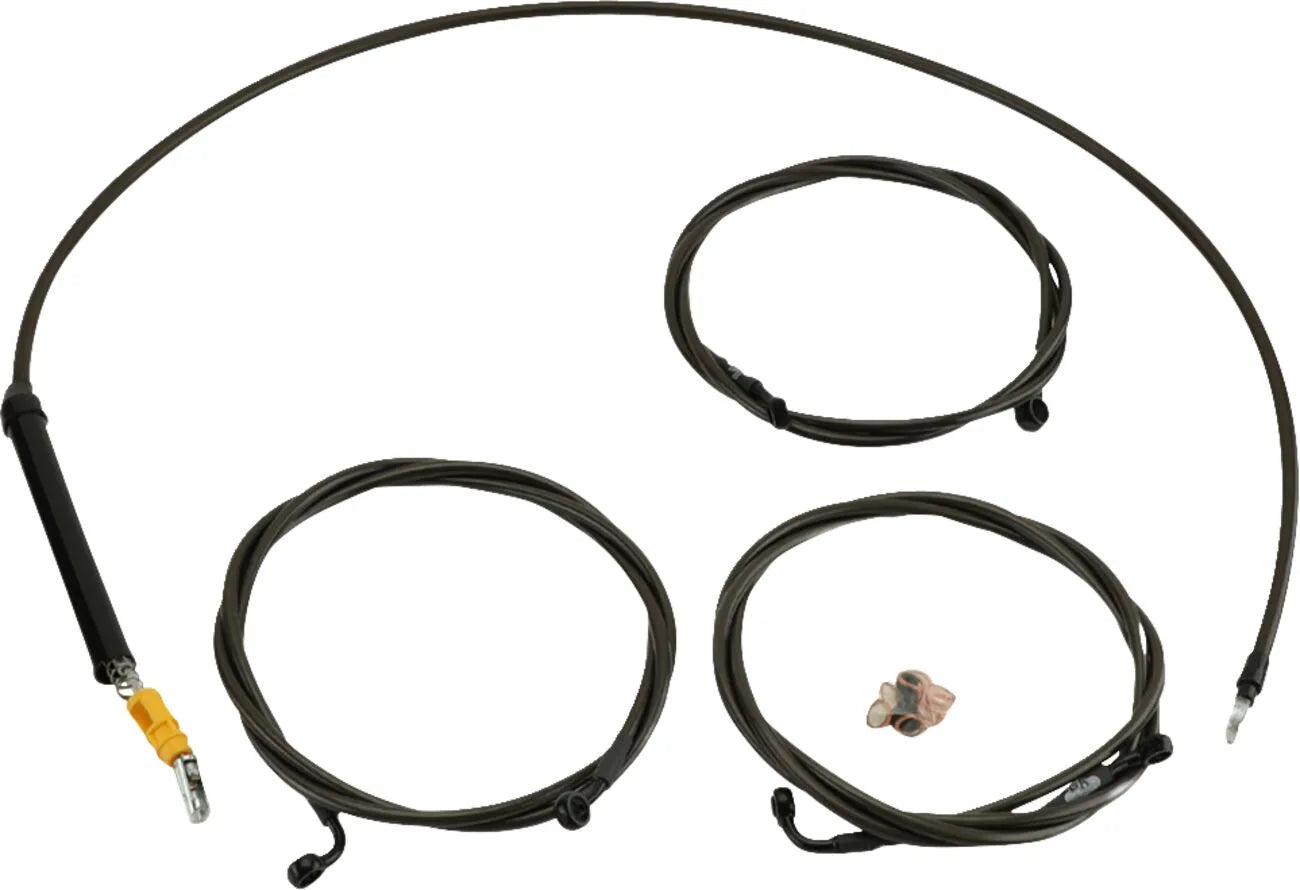 La Choppers Midnight Braided Cable & Brake Line Kit for Ape