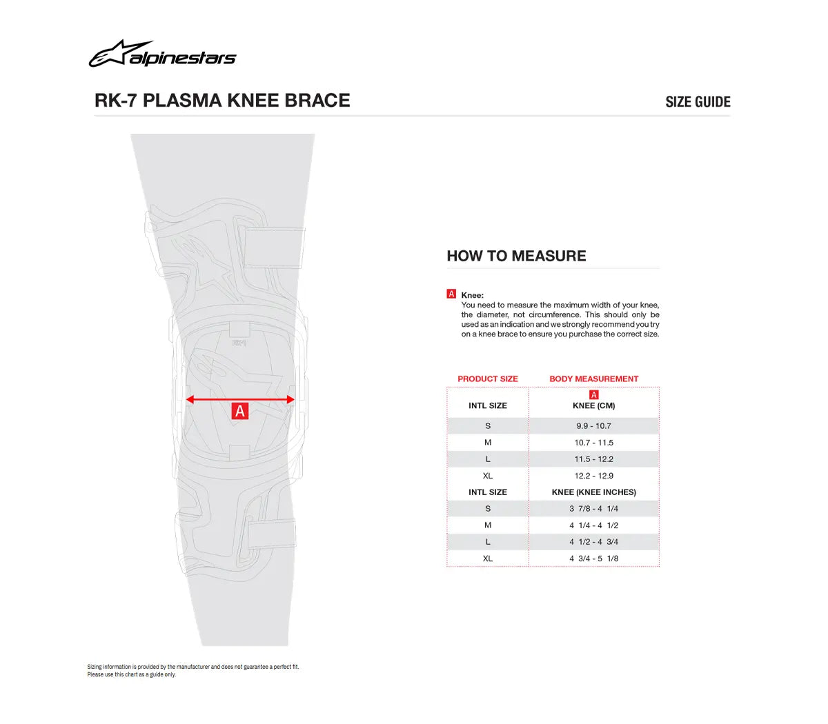 Alpinestars RK-7 Plasma Knee Brace Black/Red