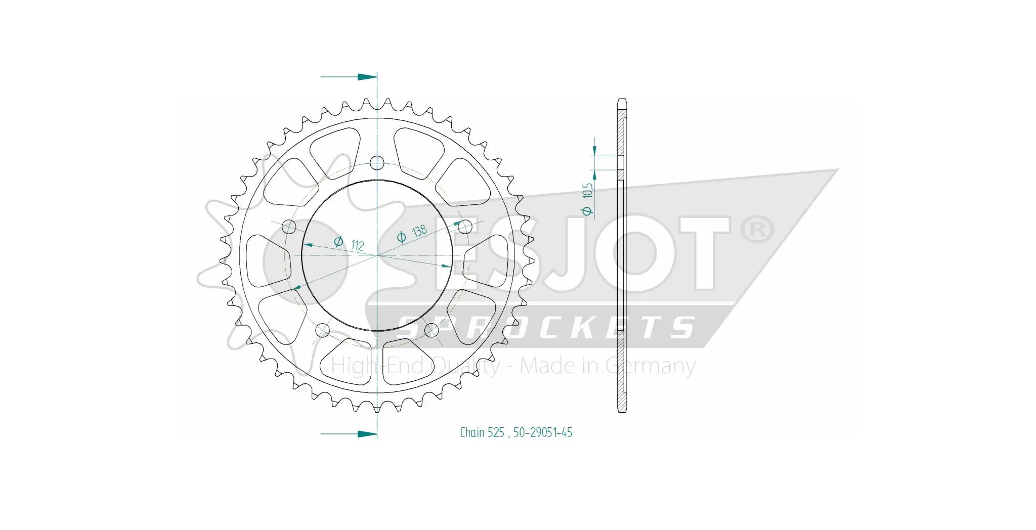 Esjot 525 Standard Rear Sprocket