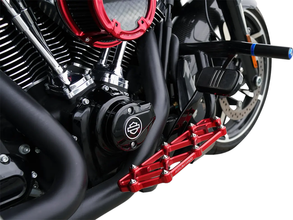 Arlen Ness Diamond Red Anodized Driver Floorboards