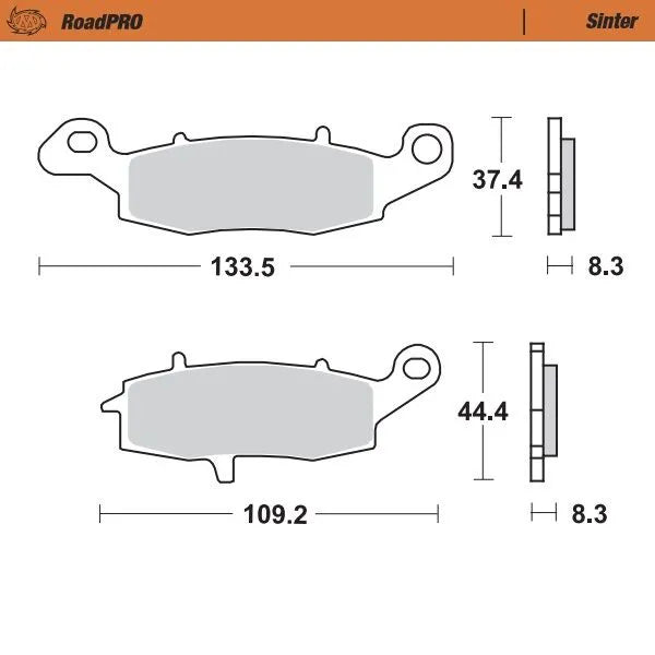 Moto-master Roadpro Sinter Bremsbelag Hinten - Hinten