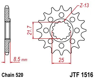 Jt Sprockets Front Sprocket - 520 Chain, 14 Tooth