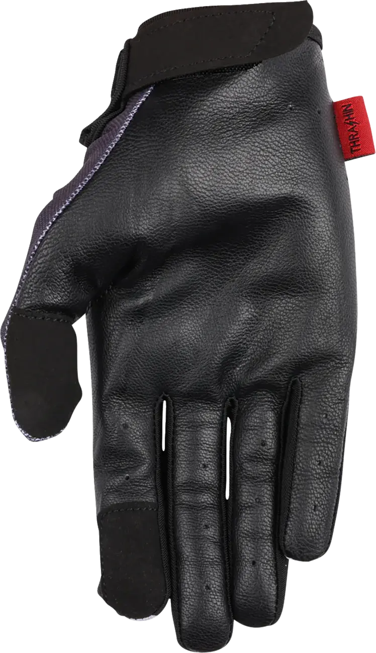 Thrashin Supply Co - Stealth Flame Leather Palm Gloves Gray